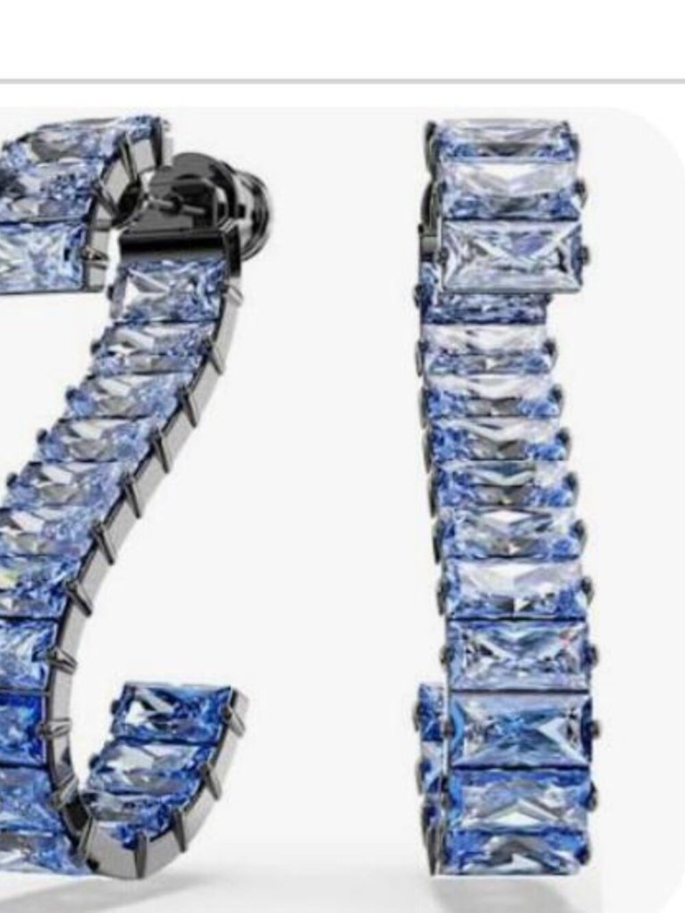 Swarovski Matrix Drop Blue Crystal Earrings - Picture 2 of 3